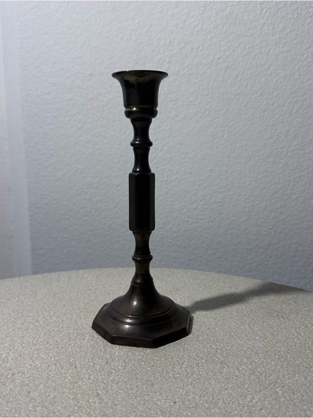 Vintage Mid-Century Brass Taper Candlestick Holder - 7.5" - Made in India
